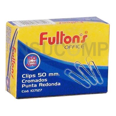 CLIPS 50MM FULTONS METALICO 100 UNIDADES