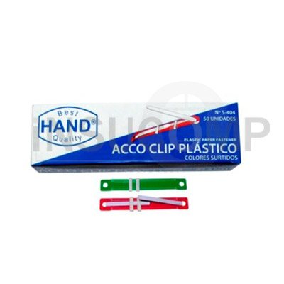 ACCOCLIPS PLASTICO HAND COLORES